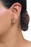 Buy_Amoliconcepts_Gold Plated Swarovski Stud Earrings _at_Aza_Fashions