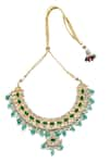 Shop_Amoliconcepts_Green Kundan Embellished Necklace Set _at_Aza_Fashions