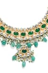 Buy_Amoliconcepts_Green Kundan Embellished Necklace Set _Online_at_Aza_Fashions