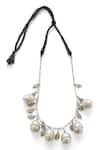 Buy_Amoliconcepts_Silver Plated Bells Vintage Embellished Necklace _at_Aza_Fashions