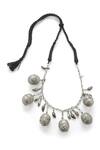 Shop_Amoliconcepts_Silver Plated Bells Vintage Embellished Necklace _at_Aza_Fashions