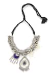 Shop_Amoliconcepts_Silver Plated Ghungaro Tear Drop Afghan Pendant Necklace _at_Aza_Fashions