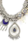 Amoliconcepts_Silver Plated Ghungaro Tear Drop Afghan Pendant Necklace _Online_at_Aza_Fashions