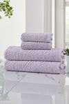 Shop_Houmn_Purple 100% Cotton Terry Woven Pattern Towel_at_Aza_Fashions