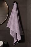 Shop_Houmn_Purple 100% Cotton Terry Woven Pattern Towel_Online_at_Aza_Fashions