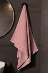 Buy_Houmn_Pink 100% Cotton Terry Woven Pattern Towel_at_Aza_Fashions