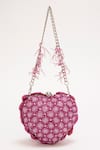 Shop_Doux Amour_Pink Japanese Bugle Beads Isa Heart Bag _at_Aza_Fashions