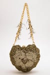 Buy_Doux Amour_Gold Japanese Bugle Beads Isa Heart Shaped Bag _at_Aza_Fashions