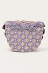 Shop_Doux Amour_Purple Beads Floral Bugle Hand Embroidered Bag _at_Aza_Fashions