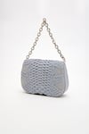 Buy_Doux Amour_Grey Beads Medusa Mini Hand Embroidered Bag _at_Aza_Fashions