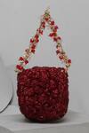 Buy_Doux Amour_Red Embellished Coco Crystal Airpod Bag _at_Aza_Fashions