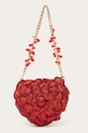 Buy_Doux Amour_Red Embellished Isa Applique Heart Bag _at_Aza_Fashions