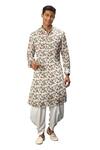 Buy_Arjan Dugal_Ivory Modal Printed Floral Straight Kurta And Pant Set  _Online_at_Aza_Fashions