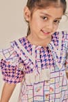 Buy_Little Shiro_Blue Cotton Sateen Printed Houndstooth Wendy Checkered Toy Dress 