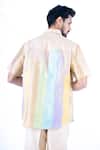 Shop_YAJY by Aditya Jain_Beige Tissue Checks Pattern Shirt With Trouser _at_Aza_Fashions
