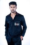 Buy_Yajy By Aditya Jain_Black Cotton Beads Eyeball Embroidery Shirt _Online_at_Aza_Fashions