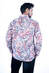 Shop_Yajy By Aditya Jain_Multi Color Cotton Embroidery Paisley Print Shirt _at_Aza_Fashions