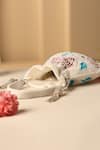 Swabhimann_White Embroidery, Beads Floral And Thread Potli Bag _Online_at_Aza_Fashions