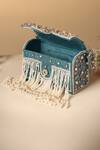 Swabhimann_Blue Pearls, Crystals Bahara And Embroidered Handbag _Online_at_Aza_Fashions