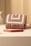 Buy_SWABHIMANN_Pink Cowrie Shells Boho And Bead Embellished Handbag_at_Aza_Fashions