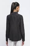 Shop_Abraham & Thakore_Black Crepe High Neck Solid Shirt _at_Aza_Fashions