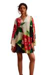 Buy_Kalista_Multi Color Viscose Modal V Neck Rosalia Floral Pattern Dress_Online_at_Aza_Fashions