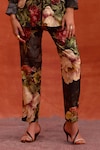 Buy_Kalista_Black Viscose Rayon Print Fresh Bloom Collar Neck Blossom Shirt With Pant_Online_at_Aza_Fashions