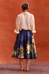 Kalista_Ivory Shirt Viscose Organza Print Gardenia Collar Melinda Bloom Skirt Set_Online_at_Aza_Fashions