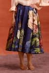 Buy_Kalista_Ivory Shirt Viscose Organza Print Gardenia Collar Melinda Bloom Skirt Set_Online_at_Aza_Fashions