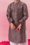 Shop_Chotibuti_Green Chanderi Print Fleur Motif Kurta With Salwar_Online_at_Aza_Fashions