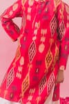 Chotibuti_Red Cotton Silk Ikat Pattern Kurta With Salwar _at_Aza_Fashions