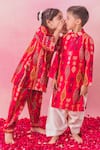 Buy_Chotibuti_Red Cotton Silk Ikat Pattern Kurta With Salwar 