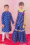 Shop_Chotibuti_Blue Chanderi Print Floral Kurta Sharara Set _Online_at_Aza_Fashions