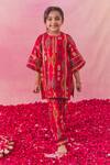 Buy_Chotibuti_Red Chanderi Print Ikat Pattern Mirror Work Kurta With Salwar _at_Aza_Fashions