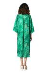 Buy_KLAD_Green Cotton Satin Printed Marble Band Dress With Detachable Scarf _Online_at_Aza_Fashions