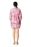 KLAD_Pink Cotton Print Geometric Collared Neck Shirt With Shorts _at_Aza_Fashions