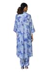 Buy_KLAD_Purple Cotton Satin Print Abstract Splash Collared Neck Tunic With Pant 