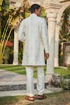 Shop_Bohame_Off White Sherwani Georgette Embroidered Chikankari Ryan With Kurta Set _at_Aza_Fashions