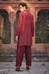 Shop_Bohame_Wine Kurta Georgette Embroidered Chikankari Dunn With Salwar_at_Aza_Fashions