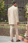 Shop_Bohame_Beige Jacket Georgette Embroidered Chikankari Rowan Chicanery With Kurta Set _at_Aza_Fashions