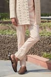 Shop_Bohame_Beige Jacket Georgette Embroidered Chikankari Rowan Chicanery With Kurta Set _Online_at_Aza_Fashions