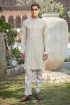 Buy_Bohame_Beige Kurta Georgette Embroidered Chikankari Achill With Pant_at_Aza_Fashions