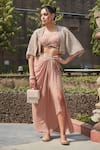 Buy_Bohame_Pink Georgette Embroidered Chikankari Emer Mirrorwork Embellished Skirt Set_Online_at_Aza_Fashions
