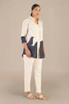 Shop_AMPM_Ivory Linen Printed Abstract Collar Tara Shirt Pant Set 