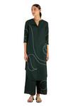 Buy Ampm Green Linen Collared Abstract Print Tunic And Palazzo Set Online at Aza Fashions Buy_Ampm_Green Linen Collared Abstract Print Tunic And Palazzo Set_Online_at_Aza_Fashions