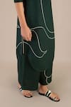 Buy Ampm Green Linen Collared Abstract Print Tunic And Palazzo Set Buy_Ampm_Green Linen Collared Abstract Print Tunic And Palazzo Set