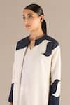 Shop_AMPM_Ivory Linen Printed Abstract Jacket Open Neck Vina With Kurta Set 