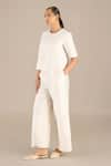 Buy_AMPM_Ivory Chanderi Self Design Round Neck Lea Top With Pant _Online_at_Aza_Fashions