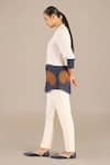 AMPM_Ivory Linen Print Fleur Scoop Neck Colorblocked Shirt With Pant _at_Aza_Fashions