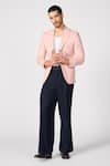 Buy_S&N by Shantnu Nikhil_Pink Cotton Twill Crest Work Jacket _at_Aza_Fashions